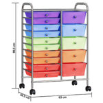 vidaXL Mobilný úložný vozík XXL s 15 zásuvkami viacfarebný plastový – Obrázok 9