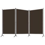 vidaXL 3-panelový paraván hnedý 260x180 cm – Obrázok 2