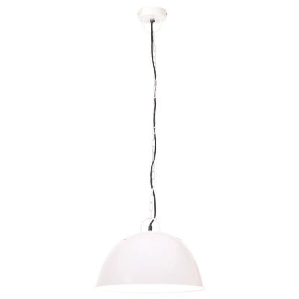 vidaXL Industriálna vintage závesná lampa 25 W, biela 41 cm E27 – Obrázok 4