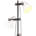 vidaXL Stojanová lampa s 2 tienidlami biela E27 liatina železa – Obrázok 5