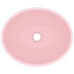 vidaXL Luxusné oválne umývadlo matné ružové 40x33 cm keramické – Obrázok 4