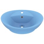 vidaXL Luxusné umývadlo, prepad, matné svetlomodré 58,5x39cm, keramika – Obrázok 2