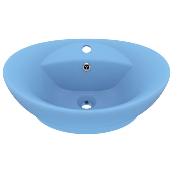 vidaXL Luxusné umývadlo, prepad, matné svetlomodré 58,5x39cm, keramika – Obrázok 2