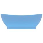 vidaXL Luxusné umývadlo, prepad, matné svetlomodré 58,5x39cm, keramika – Obrázok 3
