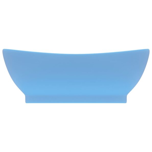 vidaXL Luxusné umývadlo, prepad, matné svetlomodré 58,5x39cm, keramika – Obrázok 3