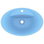 vidaXL Luxusné umývadlo, prepad, matné svetlomodré 58,5x39cm, keramika – Obrázok 4