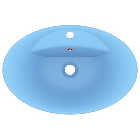 vidaXL Luxusné umývadlo, prepad, matné svetlomodré 58,5x39cm, keramika – Obrázok 4