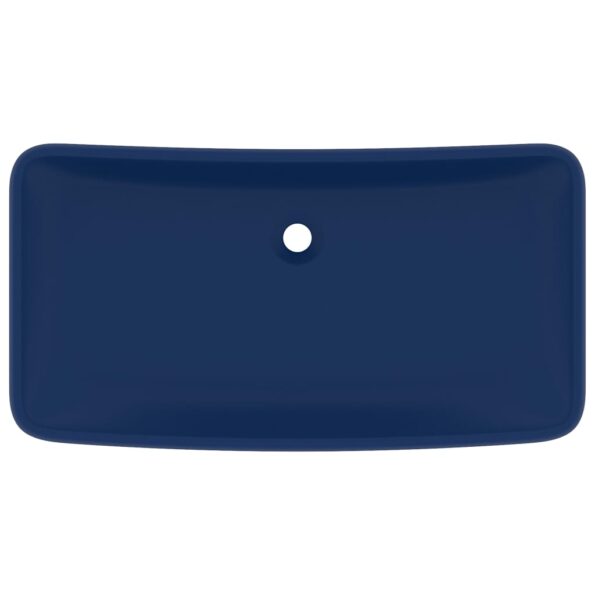 vidaXL Luxusné umývadlo, obdĺžnik, matné tmavomodré 71x38 cm, keramika – Obrázok 3