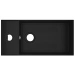 vidaXL Umývadlo s prepadom, keramika, matné čierne – Obrázok 3