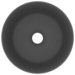 vidaXL Luxusné umývadlo, okrúhle, matné tmavosivé 40x15 cm, keramika – Obrázok 3