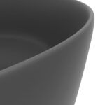 vidaXL Luxusné umývadlo, okrúhle, matné tmavosivé 40x15 cm, keramika – Obrázok 5