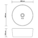 vidaXL Luxusné umývadlo, okrúhle, matné tmavosivé 40x15 cm, keramika – Obrázok 6
