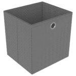 vidaXL Polica s boxmi s dizajnom 5 kociek sivá 103x30x72,5 cm látka – Obrázok 8