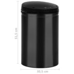 vidaXL Automatický odpadkový kôš, senzor 30 l, uhlíková oceľ, čierny – Obrázok 8