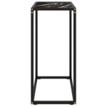 vidaXL Konzolový stolík čierny 60x35x75 cm tvrdené sklo – Obrázok 3