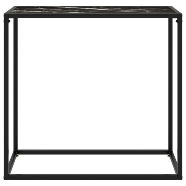 vidaXL Konzolový stolík čierny 80x35x75 cm tvrdené sklo – Obrázok 2