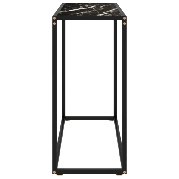 vidaXL Konzolový stolík čierny 80x35x75 cm tvrdené sklo – Obrázok 3
