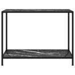 vidaXL Konzolový stolík, čierny 100x35x75 cm, tvrdené sklo – Obrázok 2