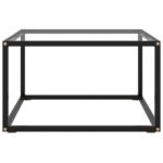 vidaXL Konferenčný stolík, čierny, tvrdené sklo 60x60x35 cm – Obrázok 2