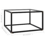 vidaXL Konferenčný stolík, čierny, tvrdené sklo 60x60x35 cm – Obrázok 5