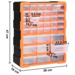 vidaXL Organizér s 39 zásuvkami 38x16x47 cm – Obrázok 9