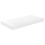 vidaXL Plávajúce nástenné police 2 ks, lesklé biele 50x23x3,8 cm, MDF – Obrázok 4