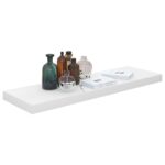 vidaXL Plávajúce nástenné police 2 ks, lesklé biele 80x23,5x3,8cm, MDF – Obrázok 3