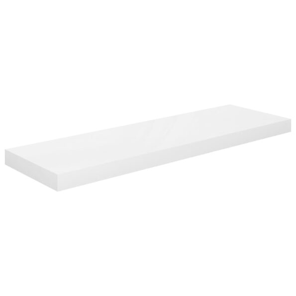 vidaXL Plávajúce nástenné police 2 ks, lesklé biele 80x23,5x3,8cm, MDF – Obrázok 4