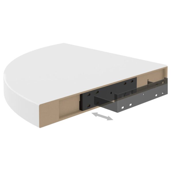 vidaXL Plávajúce rohové police 4 ks, biele 35x35x3,8 cm, MDF – Obrázok 8