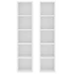 vidaXL Skrinky na CD 2 ks, biele 21x16x93,5 cm, kompozitné drevo – Obrázok 4