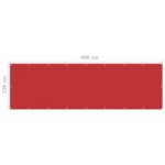 vidaXL Balkónová markíza, červená 120x400 cm, HDPE – Obrázok 5