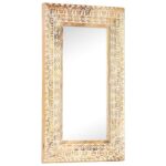 vidaXL Ručne vyrezávané zrkadlo 80x50x2,6cm masívne mangovníkové drevo – Obrázok 8