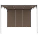 vidaXL Záhradný altánok s bočným závesom sivohnedý 4x3x2,25 m – Obrázok 3