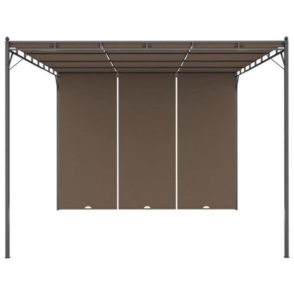 vidaXL Záhradný altánok s bočným závesom sivohnedý 4x3x2,25 m – Obrázok 3