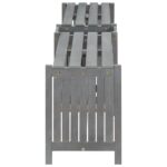 vidaXL Záhradná rohová lavička s kvetináčom 117 cm akáciový masív sivá – Obrázok 5
