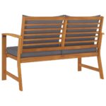 vidaXL Záhradná lavička s tmavosivými vankúšmi 120 cm akáciový masív – Obrázok 4