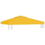 vidaXL Dvojitá strieška na altánok 310 g/m², 3x3 m, žltá – Obrázok 5
