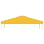 vidaXL Dvojitá strieška na altánok 310 g/m², 3x3 m, žltá – Obrázok 6