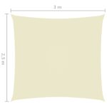 vidaXL Tieniaca plachta, oxford, obdĺžniková 2,5x3 m, krémová – Obrázok 6