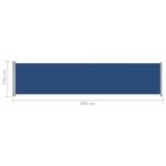 vidaXL Zaťahovacia bočná markíza na terasu 140x600 cm modrá – Obrázok 8