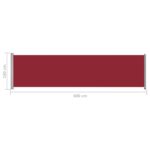 vidaXL Zaťahovacia bočná markíza na terasu 600x160 cm, červená – Obrázok 8