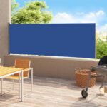 vidaXL Zaťahovacia bočná markíza na terasu 180x500 cm modrá