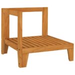 vidaXL Sekčná rohová pohovka a krémovo-biele vankúše akáciový masív – Obrázok 5