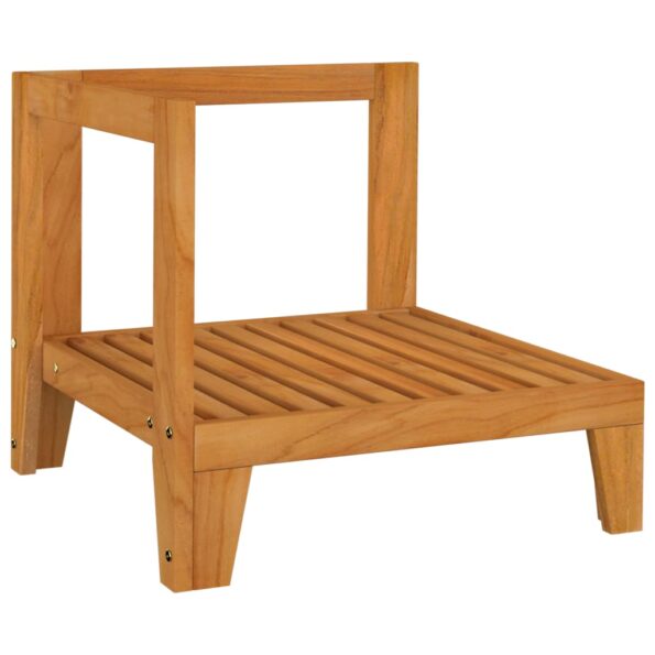 vidaXL Sekčná rohová pohovka a krémovo-biele vankúše akáciový masív – Obrázok 5