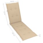vidaXL Podložka na lehátko béžová (75+105)x50x4 cm – Obrázok 9