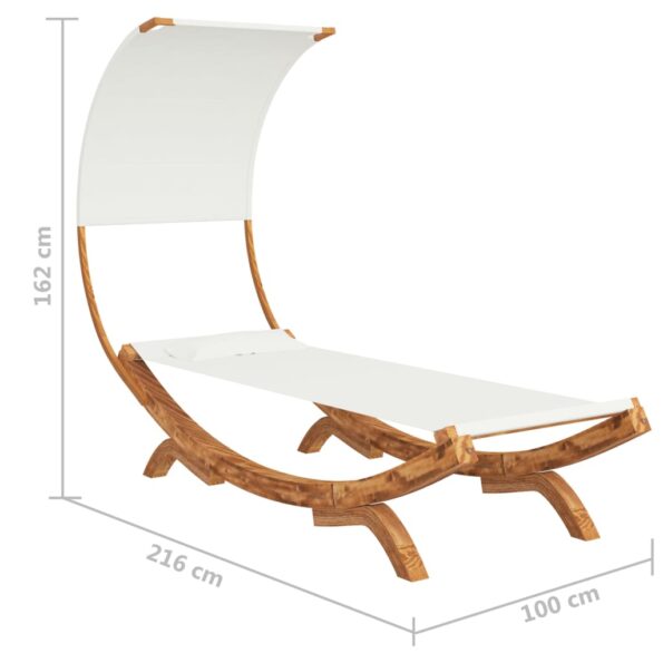 vidaXL Vonkajšia posteľ+strieška 100x200x126cm, ohýbaný masív, krémová – Obrázok 6