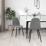 vidaXL Otočné jedálenské stoličky 2 ks bledosivé zamatové