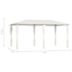 vidaXL Altánok s poťahmi na stĺpiky 2,98x5,3x2,59 m, krémový 160 g/m² – Obrázok 4