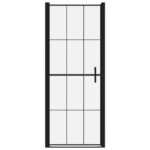 vidaXL Sprchové dvere čierne 91x195 cm tvrdené sklo – Obrázok 3