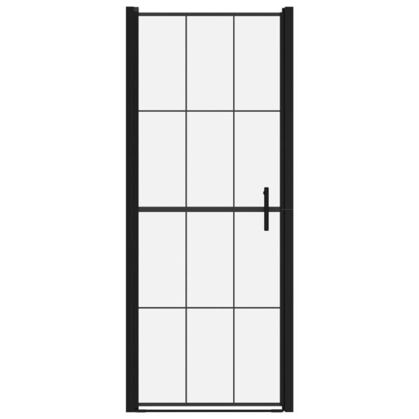 vidaXL Sprchové dvere čierne 91x195 cm tvrdené sklo – Obrázok 3